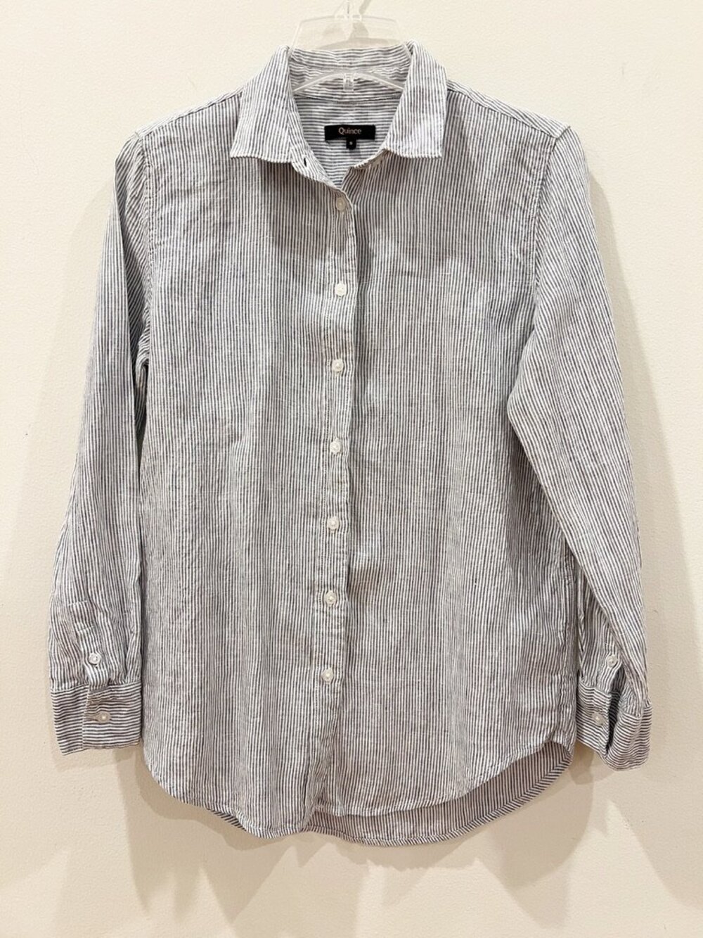 Quince Blue and White Striped Button-Down Shirt